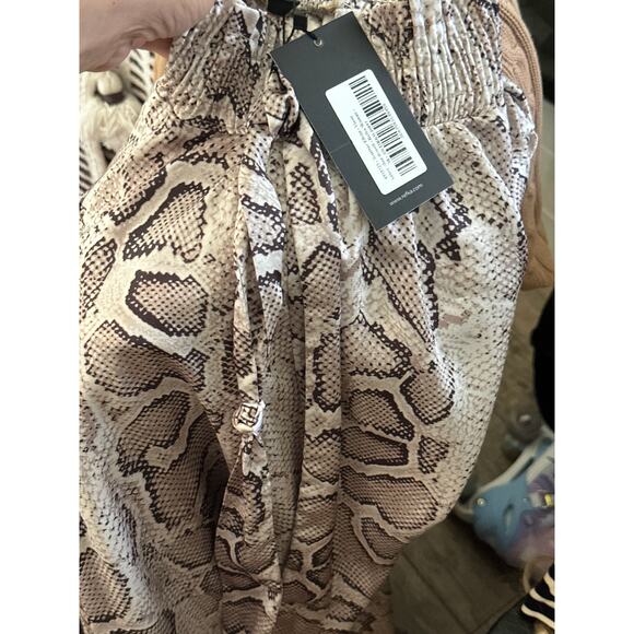 NWT Refka Women's Gray Black Animal Print Mock Neck Maxi Dress Size 6 - Picture 8 of 9